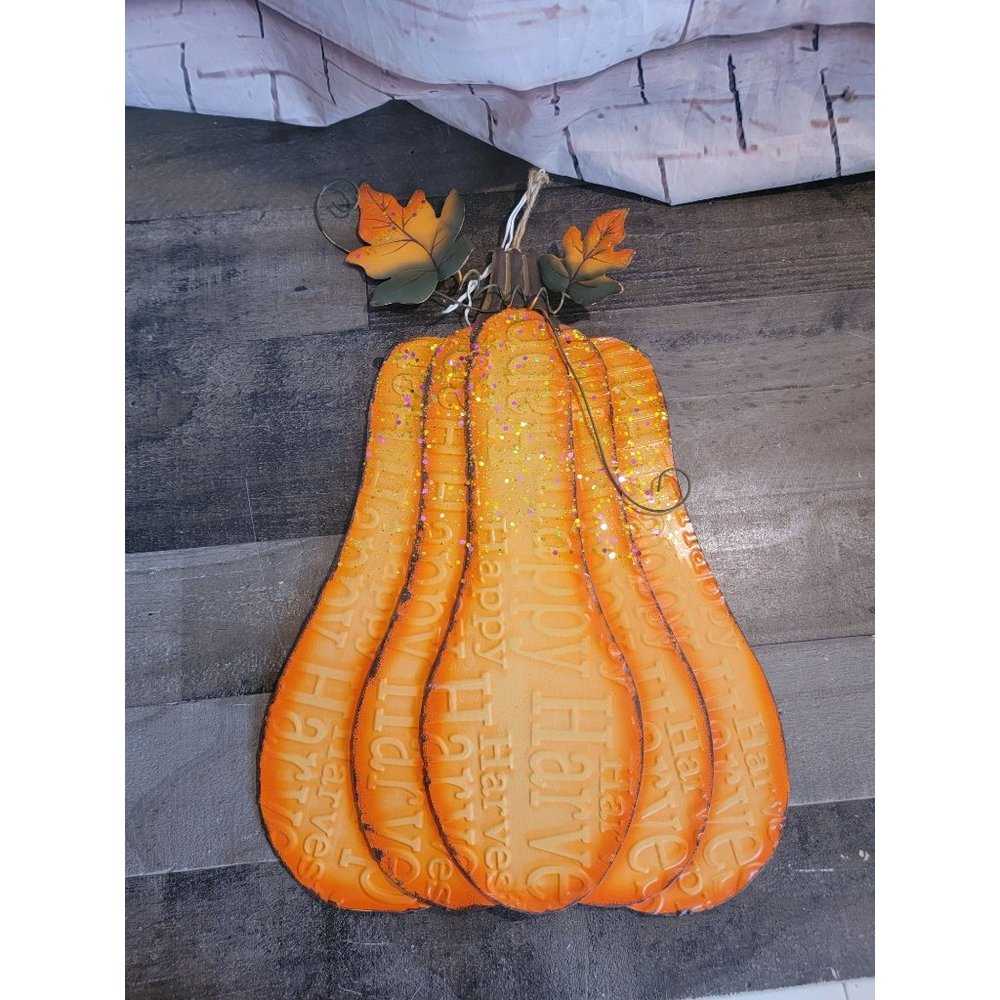 Glitter gourd pumpkin fall Thanksgiving happy harvest Decor figure‎ leaf